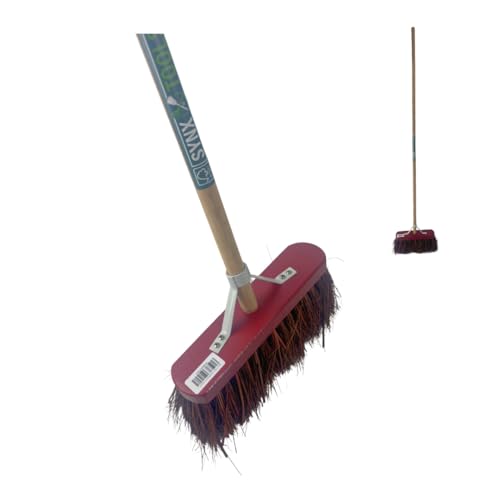Synx Tools Straßenbesen Bassin Stämme Roter Schirm Außenbesen Reinigungsartikel Outdoor Kehrer Besen mit Stiel 150 cm von Synx Tools