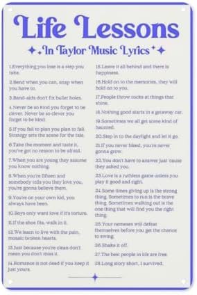 Syoye Metall-Blechschild Nezih Life Lessons in Taylor Music Lyrics Metall-Blechschild Poster für Raumdekoration, ästhetisches Musikalbum, Taylor, Wandkunst-Fans, Geschenk, 20,3 x 15,2 cm Syoye Metall-Blechschild Nezih Life Lessons in Taylor Music Lyrics Metall-Blechschild Poster für Raumdekoration, ästhetisches Musikalbum, Taylor, Wandkunst-Fans, Geschenk, 20,3 x 15,2 cm von Syoye