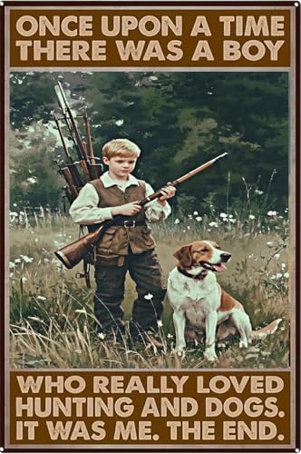 Syoye Vintage Metallschild Aluminiumschild Once Upon A Time There was A Boy Who Really Loved Hunting and Dog Blechschild Retro Wanddekoration für Zuhause, Café und Garten als Heimdekoration, 20,3 x Syoye Vintage Metallschild Aluminiumschild Once Upon A Time There was A Boy Who Really Loved Hunting and Dog Blechschild Retro Wanddekoration für Zuhause, Café und Garten als Heimdekoration, 20,3 x von Syoye