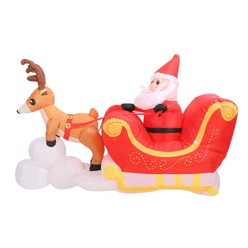 Syrisora 5,9 Fuß Aufblasbare Dekoration Santa auf Schlitten Blow Up Rentier Pulling Santa Schlitten Gebaut in LED-Leuchten für Party Hof Garten Rasen Weihnachts Hof Dekoration mit (EU-Stecker Syrisora 5,9 Fuß Aufblasbare Dekoration Santa auf Schlitten Blow Up Rentier Pulling Santa Schlitten Gebaut in LED-Leuchten für Party Hof Garten Rasen Weihnachts Hof Dekoration mit (EU-Stecker von Syrisora