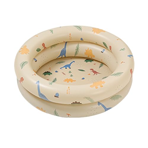 Syrisora Aufblasbarer Pool, Runder Aufblaspool, Aufblasbarer Swimmingpool, Aufblasbarer Retro-Babypool, Familienpool Im Süßen Stil mit Verdicktem Wasser (Beige Dinosaurier) von Syrisora