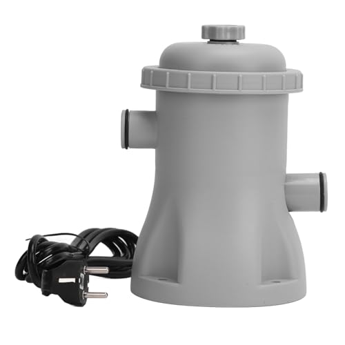 Syrisora Aufblasbarer Poolfilterpumpe Kit, Kartuschenbeckenfilterpumpe, Elektrische Schwimmbadfilterpumpe für Oberirdische Pools 330 Gallonen Patronenpoolfilterpumpe (EU -Stecker 220 V) von Syrisora