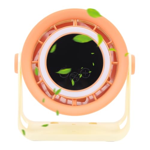 Syrisora Blattloser Schreibtischlüfter, Wiederaufladbarer Schreibtischventilator, Klappeless Tischventilator, USB -wiederaufladbare Ruhige Tragbare Desktop -Turbo -Lüfter mit LED -Licht (Khaki) von Syrisora