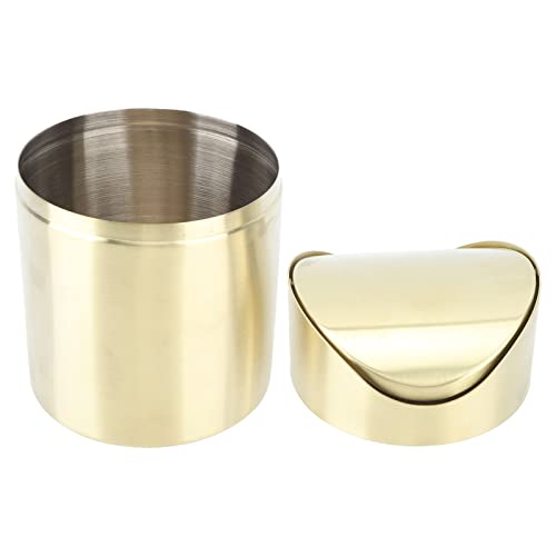 Syrisora Desktop-Mülleimer aus Edelstahl 304, Fingerabdrucksicher, Kompakt, Platzsparend, Mini-Arbeitsplatten-Mülleimer das Büro, Gold Syrisora Desktop-Mülleimer aus Edelstahl 304, Fingerabdrucksicher, Kompakt, Platzsparend, Mini-Arbeitsplatten-Mülleimer das Büro, Gold von Syrisora
