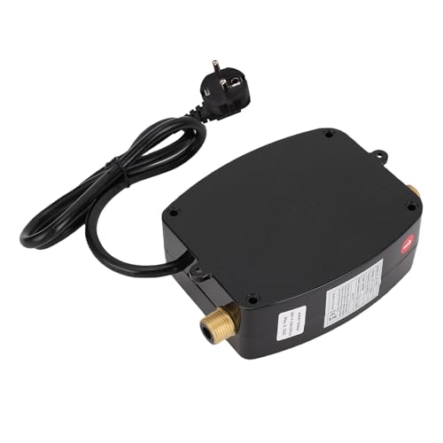 Syrisora Elektrischer Warmwasserbereiter, 3000W Mini Warmwasserbereiter Touchscreen G1/2 Einlass und Auslass Elektrischer Heizung für Küchenwohnung Badezimmer RV Schwarz (EU -Stecker 220 V) von Syrisora