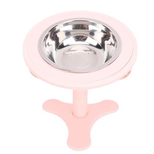 Syrisora Erhöhte Katzenschalen mit Verstellbarer Ständer 15 ° Tilted Edelstahl -Anti -Schlupf -Feeder für Innenhüter für Kätzchenpelte PET Erhöhten Katzenschalen mit Ständer (Rosa) von Syrisora