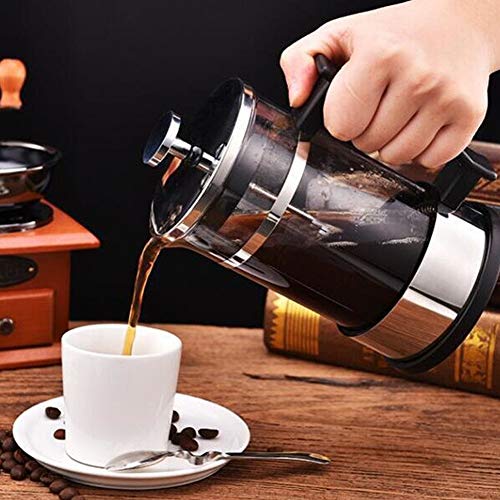 Syrisora Kaffeemaschine Edelstahl Glas Kaffeekanne French Press Filterkanne Haushalt Teekocher von Syrisora