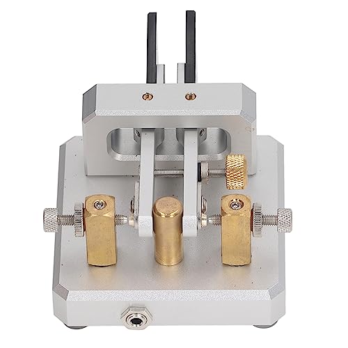 Morsecode-Taste, Morsetaste CW-Taste, Telegraphentaste Morsecode-Taste Morse, Doppelpaddel Automatischer CW-Kurzwellen-Telegramm-Tapper für das Training (Silber) von Syrisora