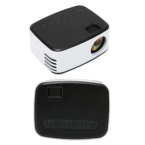 Syrisora ​​-Projektor Schwarz Weiß HD 1080P Tragbarer Heimkino-Projektor für den Außenbereich für Smartphone, Tablet, Laptop, TV-Stick (EU-Stecker 100-240 V) von Syrisora