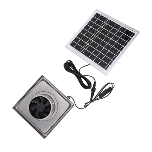Syrisora Solarpanel Lüfterkit, Solar -Antriebsabluftlüfter, Edelstahl -Regenhaube -Abluftlüfter, 8W Solarpanel für Küchen Gewächshaus Pet House Hühner Coop Monokristalline Silizium von Syrisora