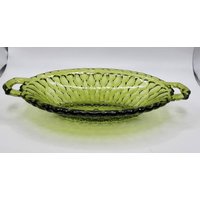 Vintage Anker Hocking Grüne Boot Glasschale von SysamosCurio