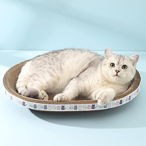 Kratzbaum Für Katzen, Ovale Katzenkratzer Aus Pappe, Wellpappe Katzenkratzbrett, 2-in-1 Katzen Kratzbrett, Hochdichter, Langlebiger Ovaler Katzenkratzer, Zum Schlafen Von Katzen Im Innenbereich von Sysdisen