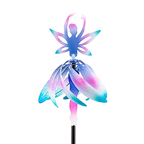 Sysdisen Fairy Ballerina Wind Spinner Windmühle Garten Wind Spinner Metall Garten Balkon Terassendeko Windrad Kinder WindmüHle FeengartenGartenDekoration Geschenkidee von Sysdisen