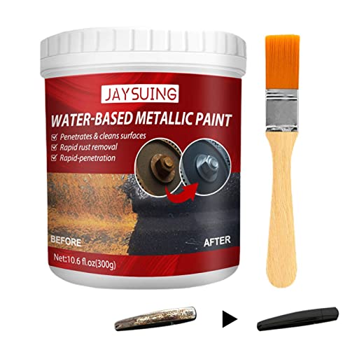 Sysdisen Metall-Rost-Entferner-Farbe, Wasserbasierter Rostumwandler Für Metall, Rost-Entferner-Paste, 300 G Metall-Rost-Entferner Mit Bürste, Effektive Auto-Rost-Entfernung Für Garage, Auto von Sysdisen