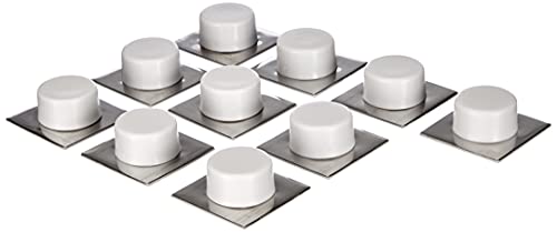 Sysfix 2311501 Türstopper, selbstklebend mit Basis Edelstahl in Box 10 Stück, weiß von Sysfix