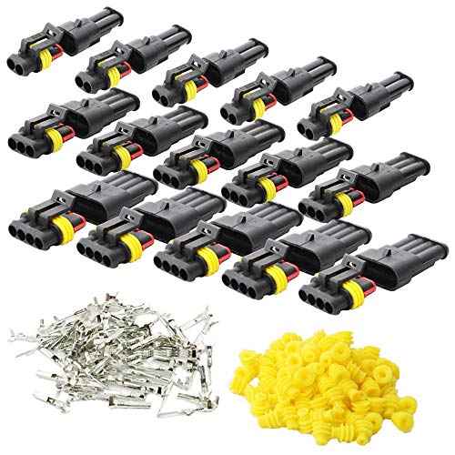15 Kit Car Wire Connector, Waterproof Electrical Terminal, Plug for Auto Motorcycle Scooter Truck Marine Plug Socket Kit, 2 Pin × 5 Kit, 3 Pin × 5 Kit, 4 Pin × 5 Kit 15 Kit Car Wire Connector, Waterproof Electrical Terminal, Plug for Auto Motorcycle Scooter Truck Marine Plug Socket Kit, 2 Pin × 5 Kit, 3 Pin × 5 Kit, 4 Pin × 5 Kit von Sysoon