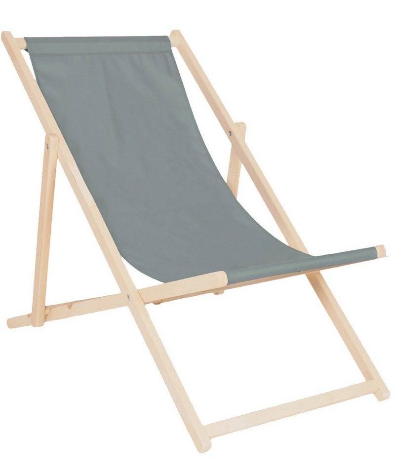 Systafex® Gartenliege Relaxliege Liegestuhl Strandstuhl Gartenliege Sonnenliege grau, Liegestuhl mit Bezug, 1 St., fertig montiert, Premiumqualität von Systafex®