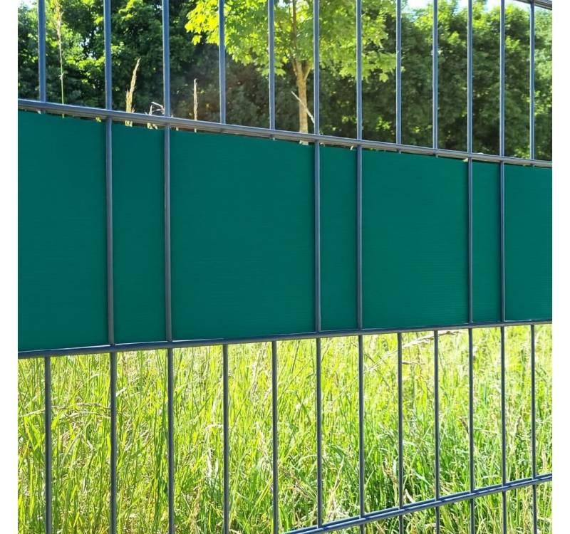 Systafex® Sichtschutzstreifen Sichtschutz Rolle RAL6005 Grün 26m für Doppelstabmattenzaun, UV-beständig, witterungsbeständig, blickdicht von Systafex®