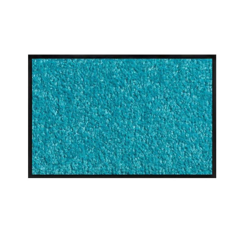 Systafex® Teppich Schmutzfangmatte Teppich Abtreter Candy 40x75 cm azure, Rechteckig, Höhe: 6 mm, Unterseite rutschfest beschichtet von Systafex®