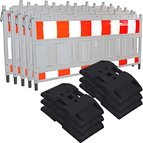 5X Euro-Schrankenzaun Bauzaun Baustellenzaun Absturzsicherung Baustelle Absperrzaun Set mit TL- Fußplatten von Systafex