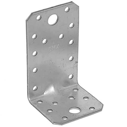 Systafex® 60x Bau-Winkel verzinkt mit Sicke 90x50x55mm mit CE Zulassung Winkelverbinder Lochwinkel Holzverbinder von Systafex