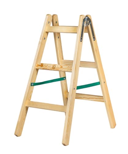 Systafex® Leiter Doppelstufenleiter Malerleiter Elektrikerleiter Stehleiter Holzleiter (3 Stufen) 95cm von Systafex