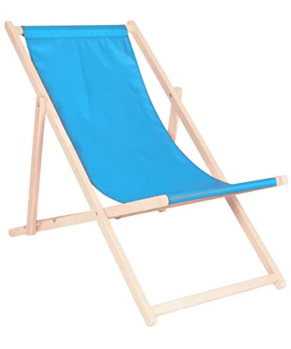 Systafex Premium Relaxliege Liegestuhl Strandstuhl Gartenliege Klappliegestuhl Sonnenliege klappbar (Blau) von Systafex