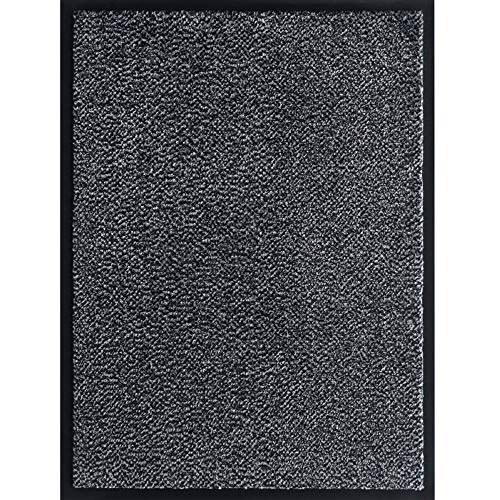Systafex Schmutzfangmatte Fußmatte Bodenmatte Türmatte Flurteppich Schmutzmatte Tür Matte Teppich Anthrazit (60 x 80 cm) von Systafex