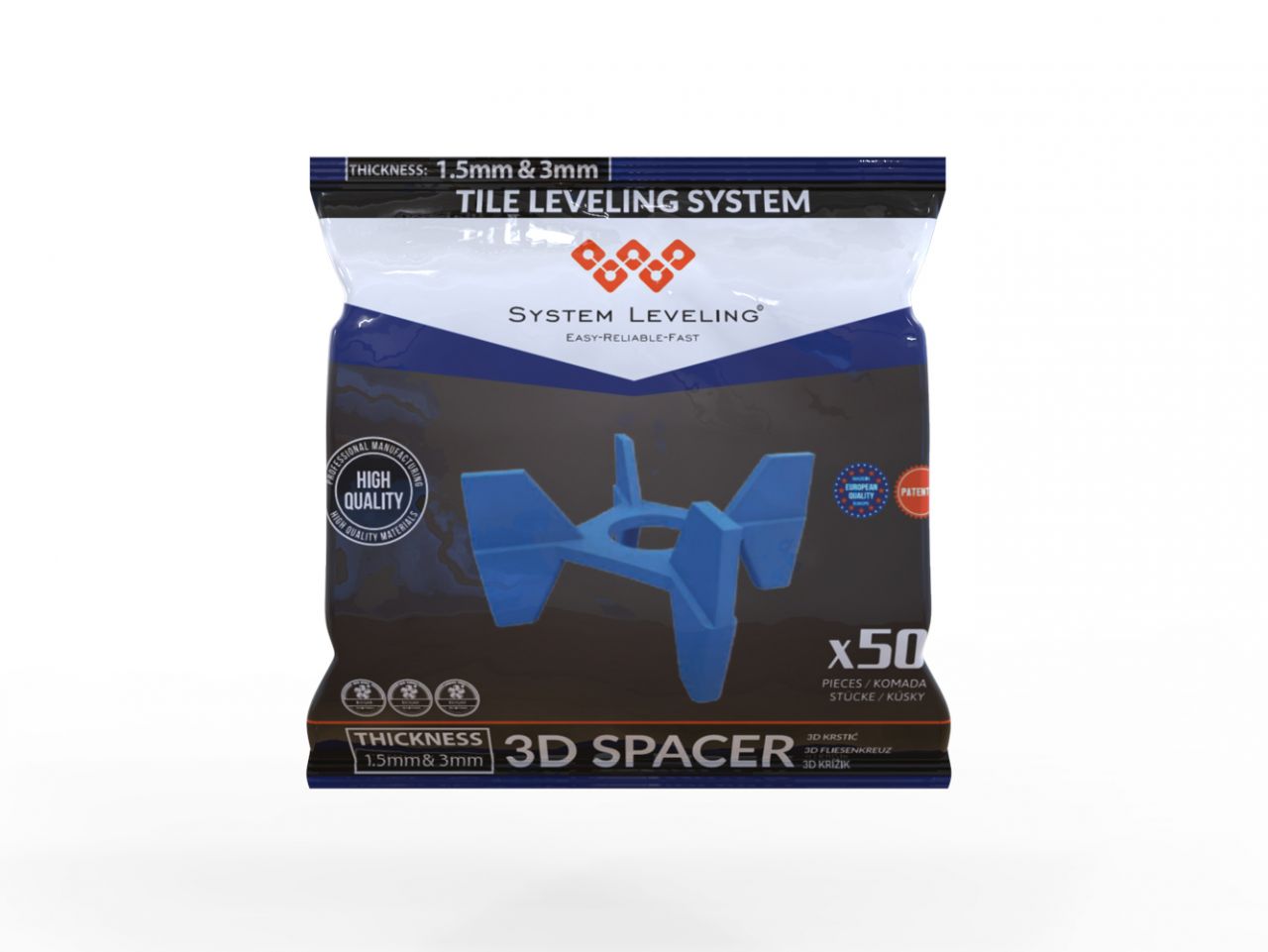 System Leveling 3D-Fugenkreuz wiederverwendbar Fugenbreite 1,5 & 3 mm System Leveling 3D-Fugenkreuz wiederverwendbar Fugenbreite 1,5 & 3 mm von System Leveling