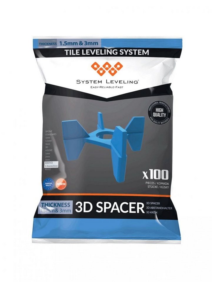 System Leveling Fliesenbohrer System Leveling 3D-Fugenkreuz 100 Stück von System Leveling
