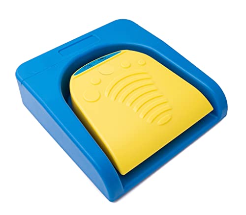 System-S Bluetooth Fußpedal kabellos mit USB 3.1 Typ C Anschluss für PC Hotkeys Blau Gelb von System-S