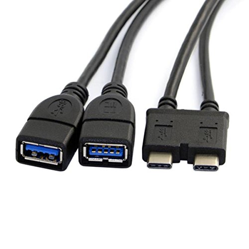 System-S Dual USB 3.1 Typ C Kabel zu 2X USB A 3.0 Buchse für MacBook Pro von System-S