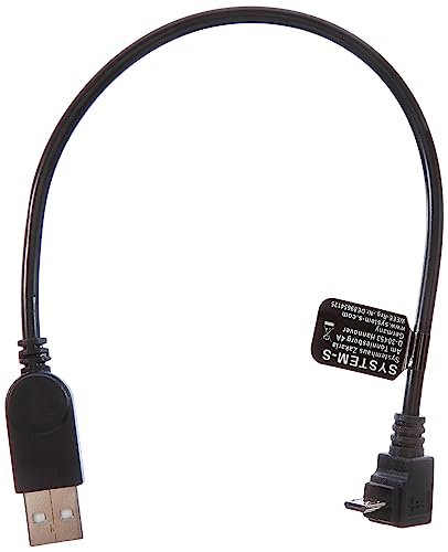 System-S Micro USB Kabel 90° Grad abwärts gewinkelt Winkel Adapter Datenkabel Ladekabel 27 cm von System-S