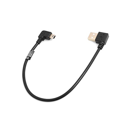 System-S Mini USB 90° Kabel Links gewinkelt Winkelstecker auf USB Typ A (Male) 90° Links gewinkelt Kabel Datenkabel Ladekabel 26 cm von System-S