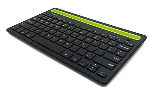 SYSTEM-S Tastatur Bluetooth 3 2.4 GHz mit Akku USB in Schwarz für Smartphone Tablet PC von System-S