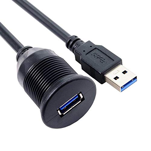 System-S 1m Dual USB A 3.0. Kabel Verlängerungskabel Einbaubuchse für Unterputz Armaturenbrett von System-S