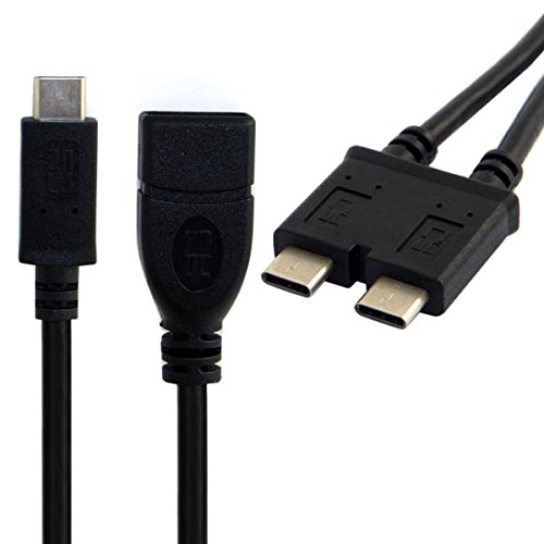 System-S Dual USB 3.1 Typ C Kabel zu USB 3.1 Typ C Stecker und USB A 3.0 Buchse für MacBook Pro von System-S