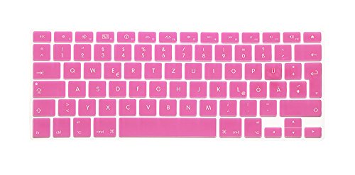 System-S Silikon Tastaturschutz Tastaturabdeckung QWERTZ Deutsche Tastatur Abdeckung Schutz für MacBook Pro 13" 15" 17" iMac MacBook Air 13" in Pink von System-S