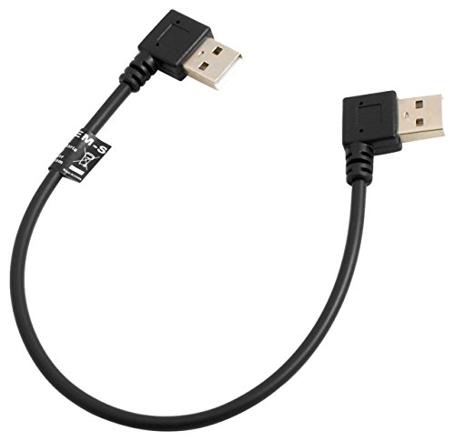 System-S USB 2.0 Typ A Stecker 90° Grad Links Gewinkelt auf USB 2.0 Typ A Stecker 90° Grad Links Gewinkelt Ladekabel Datenkabel Verlängerungskabel 27 cm von System-S