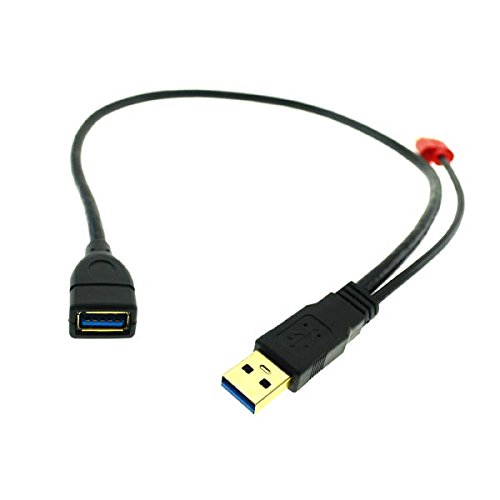 System-S USB 3.0 Typ A Stecker Kabel auf USB 3.0 Typ A Buchse HDD Festplattenkabel mit Extra-Power USB 2.0 Typ A Stecker 50cm Y-Kabel von System-S