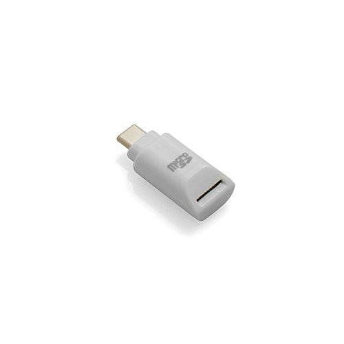 System-S USB 3.1 Typ C Adapter für microSD TF T-Flash Karten Leser Card Reader Mini Kartenlesegerät in Weiß von System-S