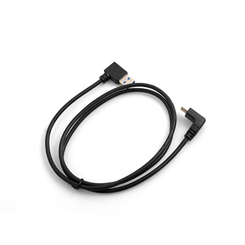 System-S USB 3.1 Typ C Kabel Aufwärts und Abwärts gewinkelt Winkel zu USB 3.0 Typ A 90° rechts gewinkelt Adapter 98 cm von System-S