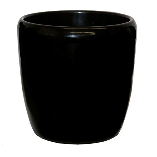 Keramik Blumentopf Venus 15/19 schwarz Ø 18cm Höhe 21cm von System Übertöpfe Keramik