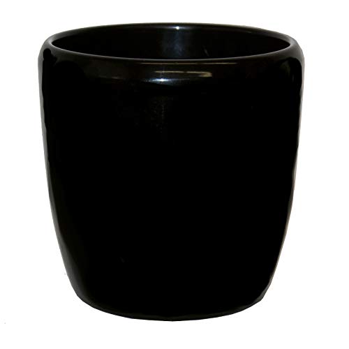 Keramik Blumentopf Venus 13/12 schwarz Ø 16cm Höhe 14cm von System Übertöpfe Keramik