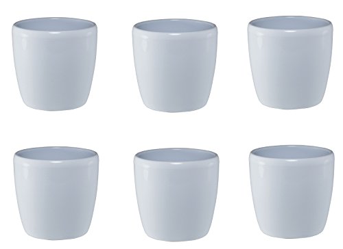 Set6 6 Keramik Hydro Blumentopf Venus Weiss 13/12 Durchmesser 16cm H 14cm von System Übertöpfe Keramik
