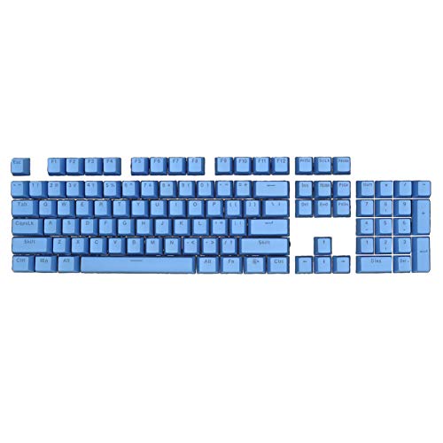 Sytaun 104-teilige Tastaturkappen, Mechanische Tastaturkappe, ABS-Hintergrundbeleuchtung Verschleißfeste Tastenkappen Ersatz-Tastaturzubehör Blau von Sytaun