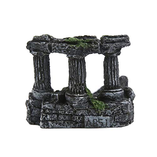 Sytaun Aquarium Fischbecken Dekoration Künstliche römische Säule Ruinen Schloss DREI-Säulen von Sytaun