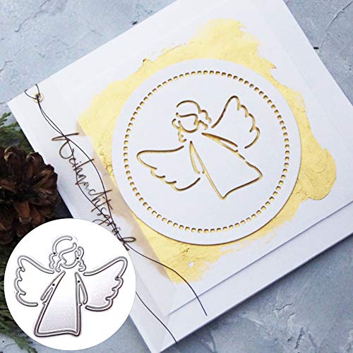 Sytaun Winkel Mädchen Mit Flügel Schneiden Sterben Scrapbooking DIY Papier Handwerk Form Album Dekor Machen Kunst Handwerk Dekoration Werkzeug Geschenk Silber von Sytaun