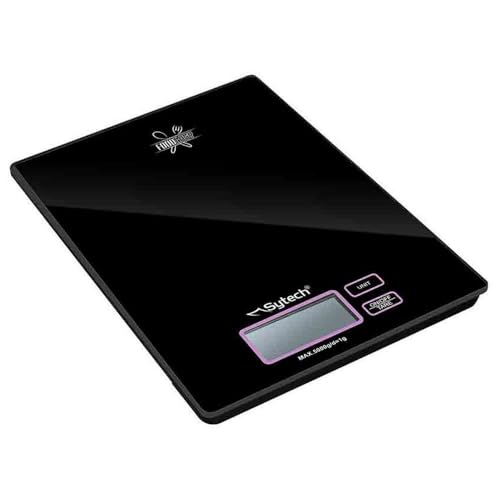 Sytech Digitale Küchenwaage, Design · Slim, 5 kg, Schwarz von Sytech
