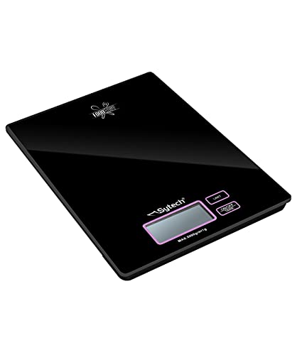 Sytech Digitale Küchenwaage, Design · Slim, 5 kg, Schwarz von Sytech